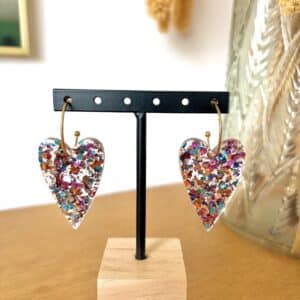 Ma Poulette Bijoux Boucle d'oreilles coeur long transp 1