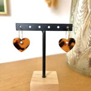 Ma Poulette Bijoux Boucle d'oreilles petit coeur leopard 1