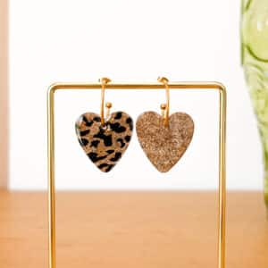 Ma poulette bijoux boucle stephanie réversible leopard et dore