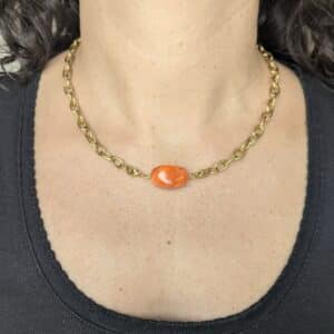 Ma poulette bijoux Pendentif Mireille - perle orange