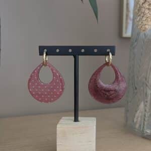Ma poulette bijoux Pampille réversible Viviane - Bordeaux et pois