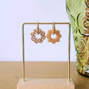 Ma poulette bijoux Pampille réversible Viviane - ocre et fleurs kakis