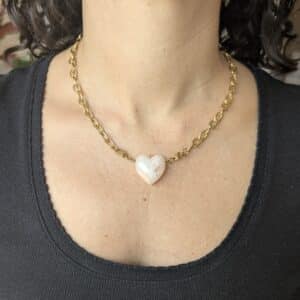 Ma poulette bijoux Pendentif Mireille - Coeur rose pâle