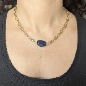 Ma poulette bijoux Pendentif Mireille - perle bleu marine
