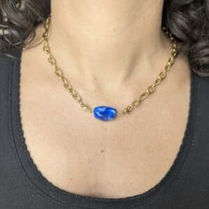 Ma poulette bijoux Pendentif Mireille - perle bleue