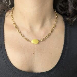 Ma poulette bijoux Pendentif Mireille - perle jaune