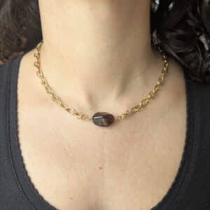 Ma poulette bijoux Pendentif Mireille - perle marron