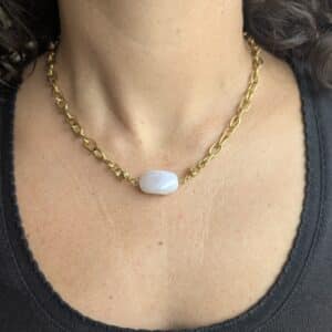 Ma poulette bijoux Pendentif Mireille - perle rose pâle