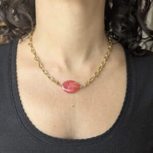Ma poulette bijoux Pendentif Mireille - perle rouge