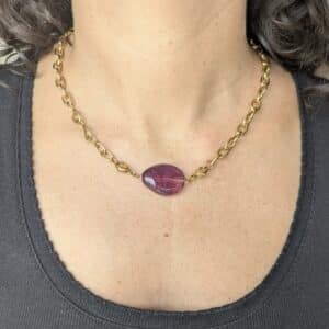 Ma poulette bijoux Pendentif Mireille - perle violine