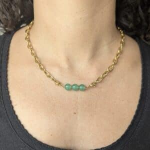 Ma poulette bijoux Pendentif Mireille - perles aventurine