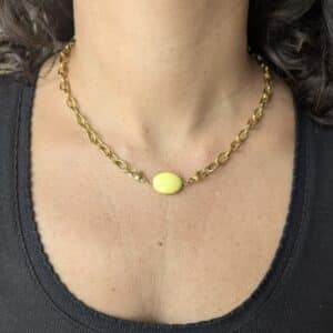 Pendentif Mireille - pierre jaune