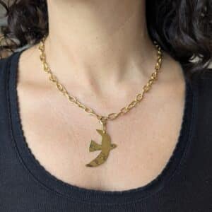 Ma poulette bijoux Pendentif Odette - Colombe dorée