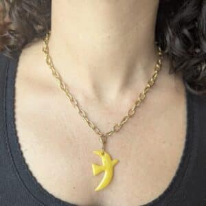 Ma poulette bijoux Pendentif Odette - Colombe jaune
