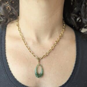 Ma poulette bijoux Pendentif Odette - Goutte verte
