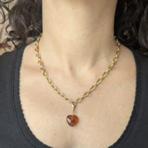 Ma poulette bijoux Pendentif Odette - Petit coeur marron