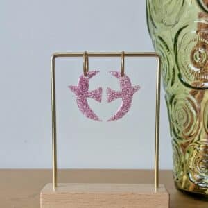 Ma poulette bijoux pampille Colombe- Paillettes fines roses