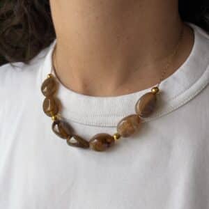Ma poulette bijoux Collier Louise - Brun fumé